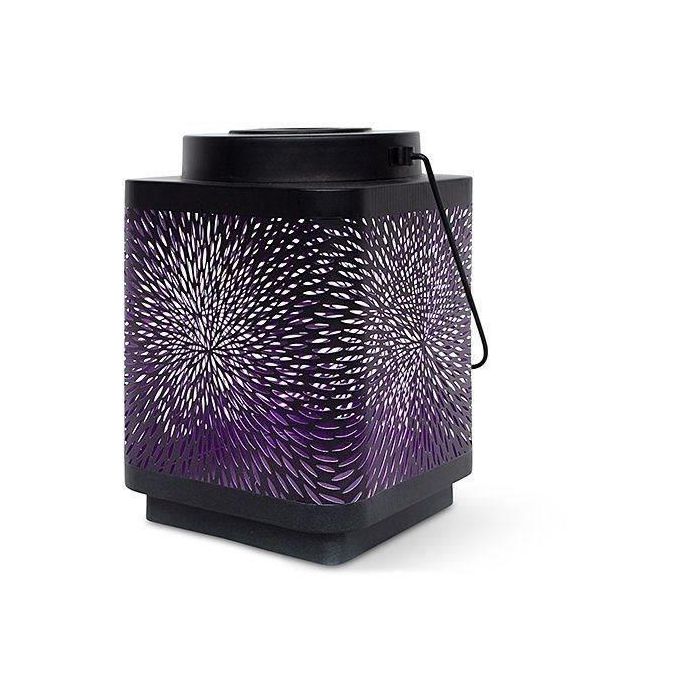 Linterna solar - GARDEN ID Attract - Morado 16 x 16 h23 cm - Autonomía de 6 a 8 horas - Móvil - Botón de encendido/apagado.