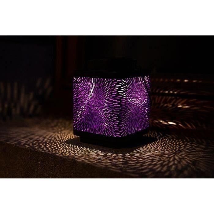 Linterna solar - GARDEN ID Attract - Morado 16 x 16 h23 cm - Autonomía de 6 a 8 horas - Móvil - Botón de encendido/apagado. 2