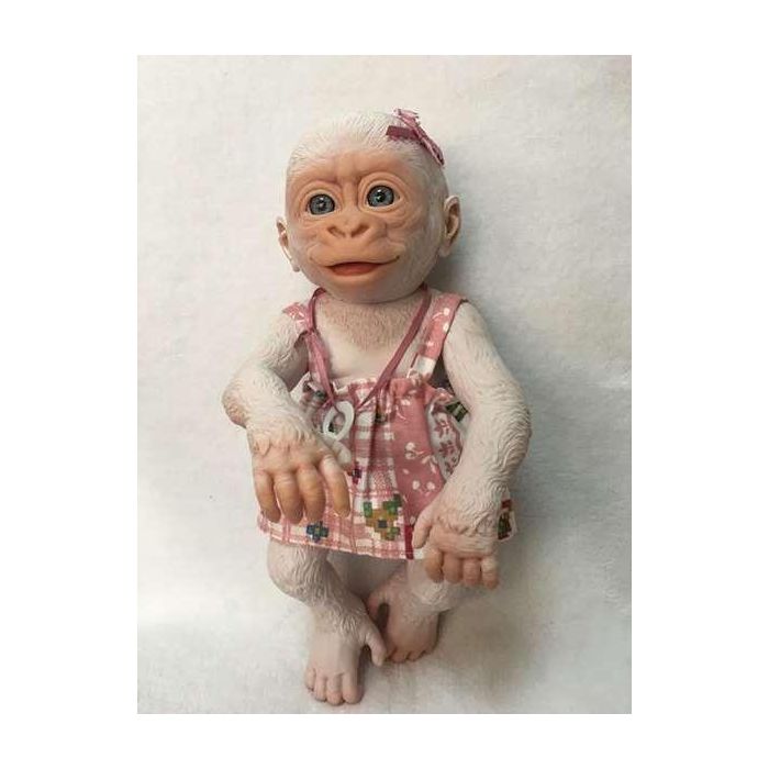 Muñeco gorila bebé albino con chupete y vestido 29 cm - modelos surtidos Muñeco gorila bebé albino con chupete y vestido 29 cm - modelos surtidos