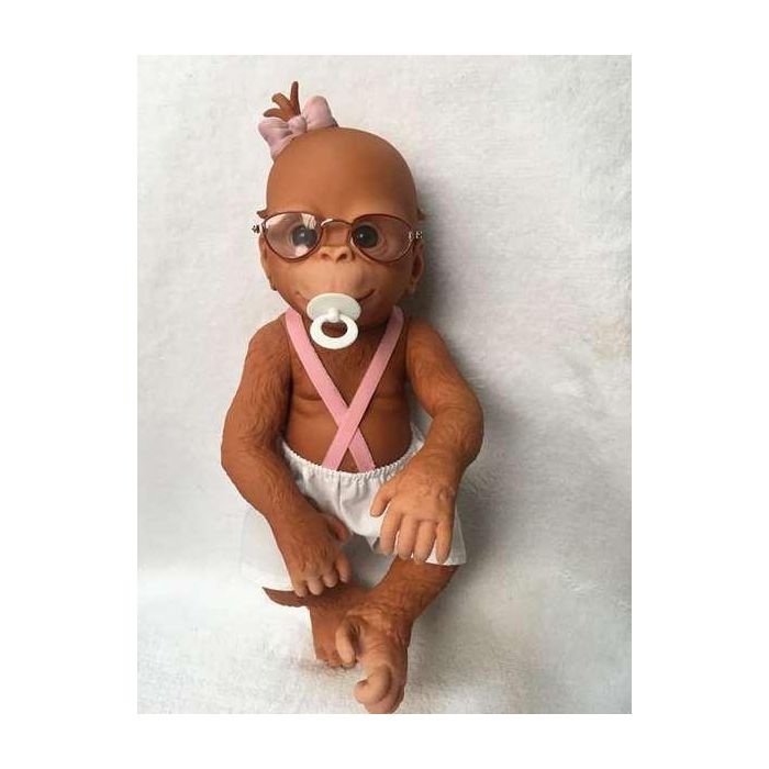 Muñeco Chimpancé Bebé con gafas, chupete y vestido 29 cm - Modelos surtidos 1 Muñeco Chimpancé Bebé con gafas, chupete y vestido 29 cm - Modelos surtidos 1