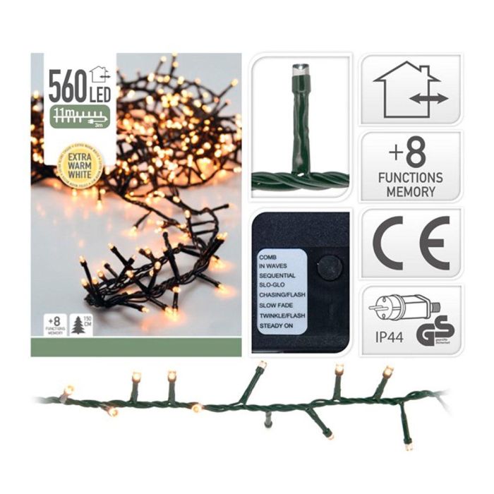 Guirnalda "tipo espino" multifuncion 560 led luz calida exterior ip44 14m 1