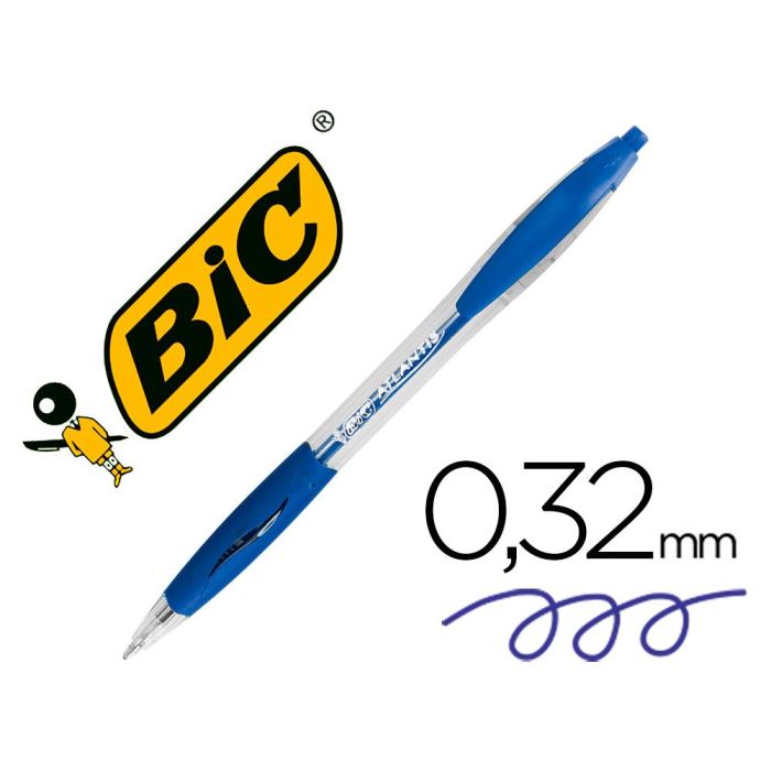 Boligrafo Bic Atlantis Azul Retractil Tinta Aceite Punta De 1 mm 12 unidades