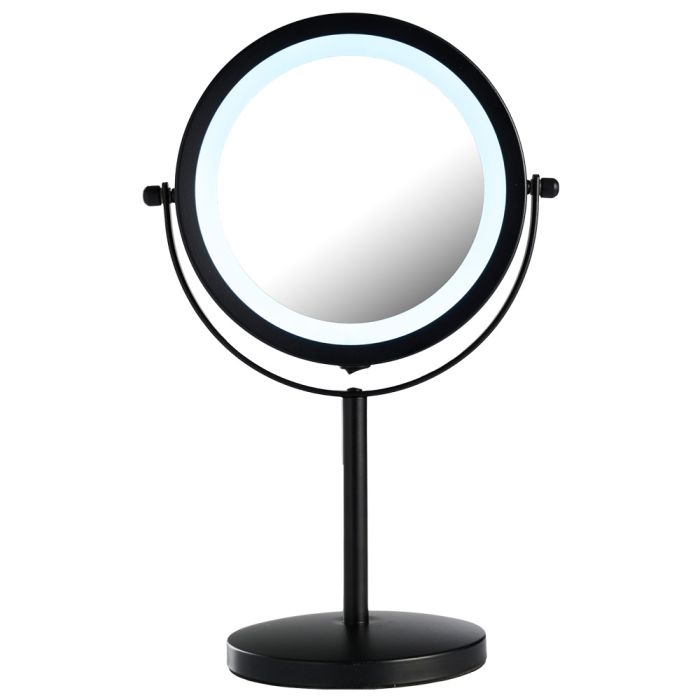 Espejo de maquillaje con luz led ø17.5h33cm negro day 2