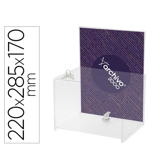 Urna Archivo 2000 Premium Urna Personalizable 3 mm Con llave 170 x 220 x 285 cm Transparente