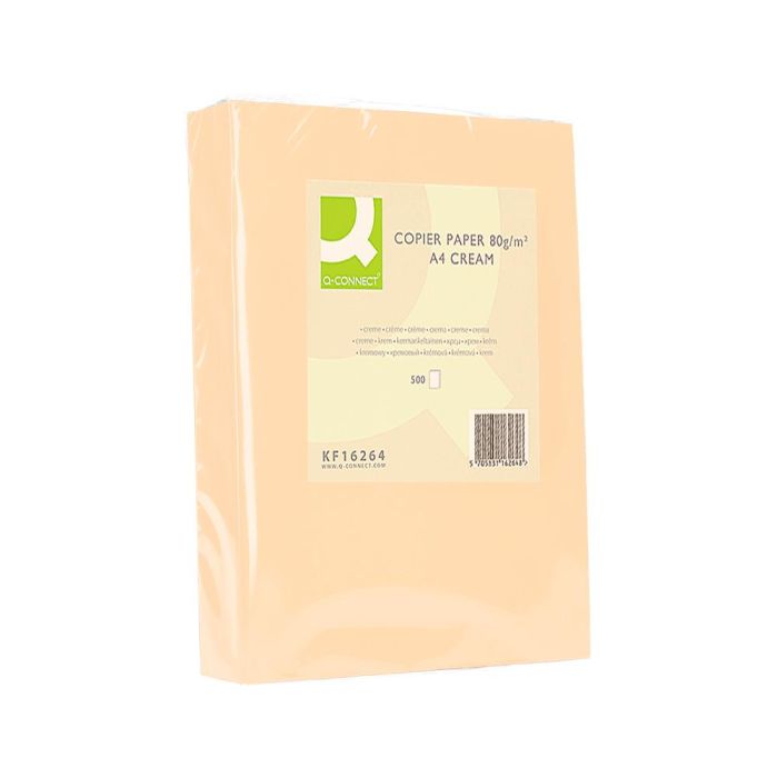 Papel Color Q-Connect Din A4 80 gr Crema Paquete De 500 Hojas 2