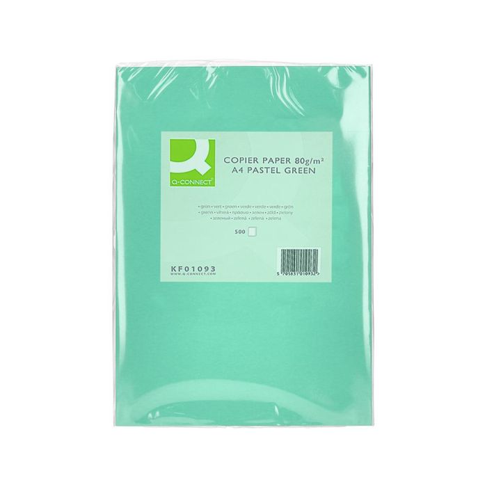 Papel Color Q-Connect Din A4 80 gr Verde Paquete De 500 Hojas 1