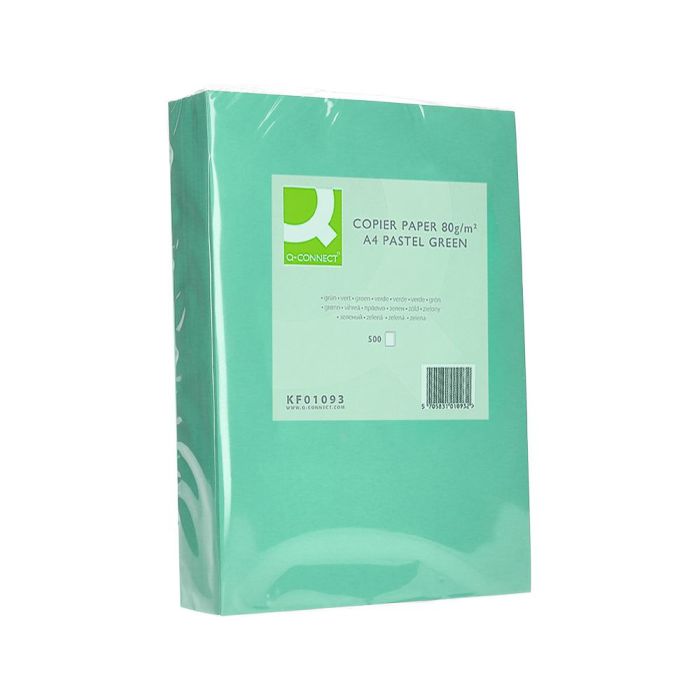 Papel Color Q-Connect Din A4 80 gr Verde Paquete De 500 Hojas 2