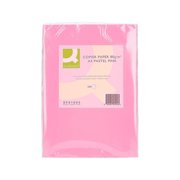 Papel Color Q-Connect Din A4 80 gr Rosa Paquete De 500 Hojas 1