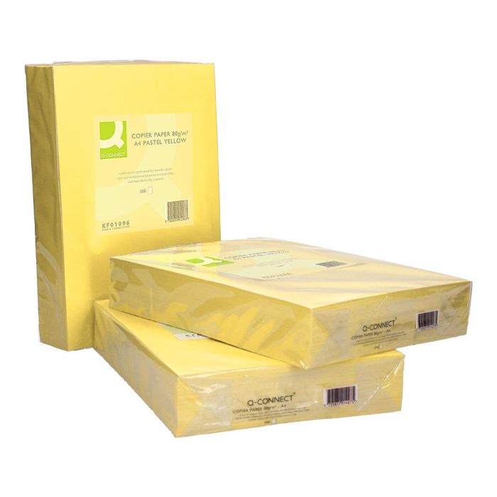 Papel Color Q-Connect Din A4 80 gr Amarillo Paquete De 500 Hojas 4