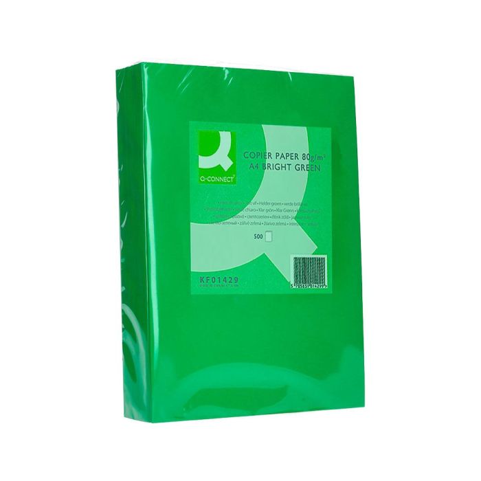 Papel Color Q-Connect Din A4 80 gr Verde Intenso Paquete De 500 Hojas 2