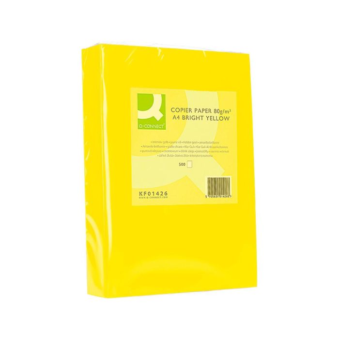 Papel Color Q-Connect Din A4 80 gr Amarillo Intenso Paquete De 500 Hojas 2