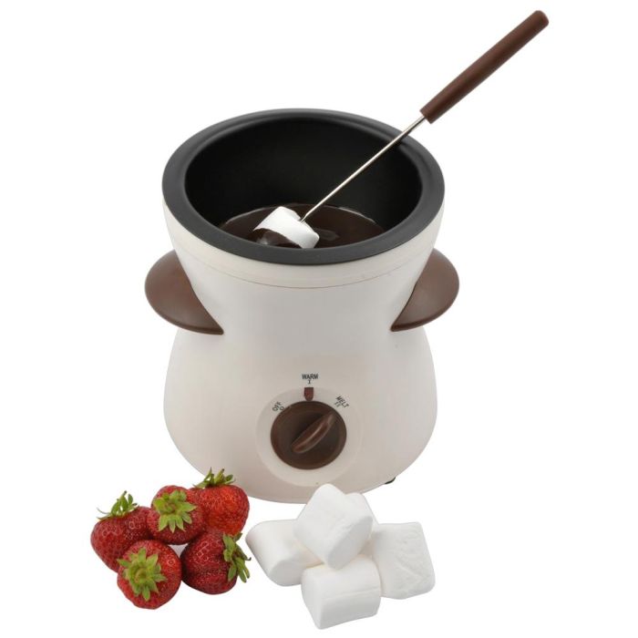 Fondue 350 ml - incluye 4 tenedores blanco/marrón day 4