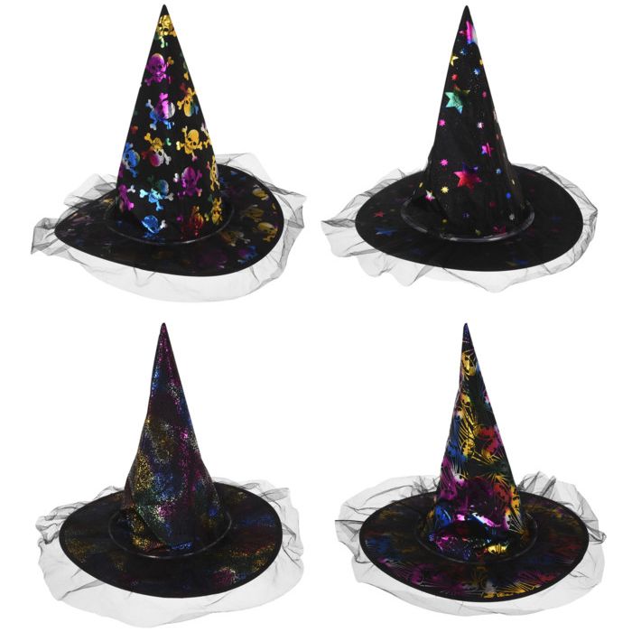 Sombrero de bruja halloween con led 1
