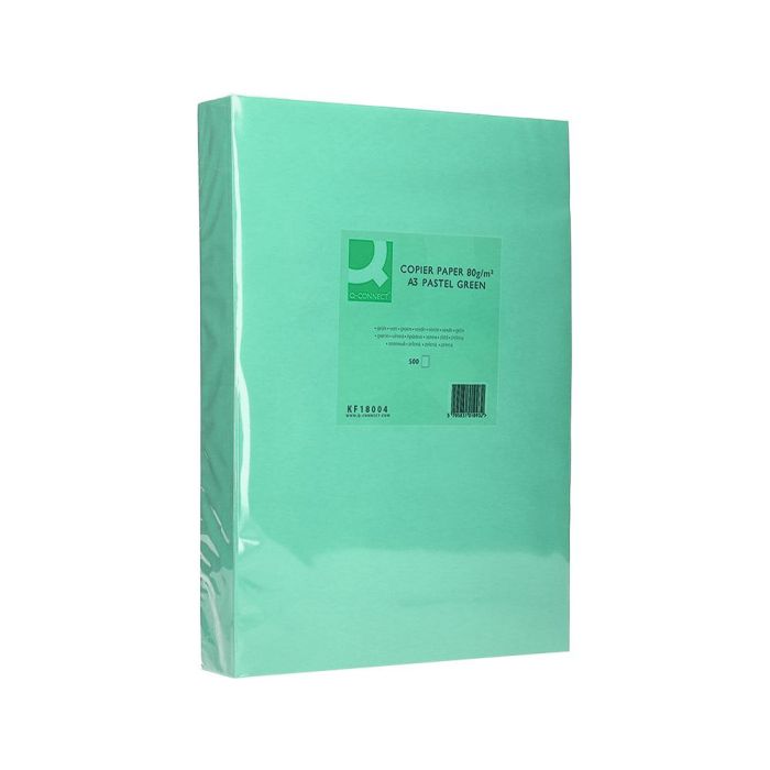 Papel Color Q-Connect Din A3 80 gr Verde Paquete De 500 Hojas 2