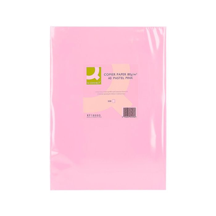 Papel Color Q-Connect Din A3 80 gr Rosa Paquete De 500 Hojas 1