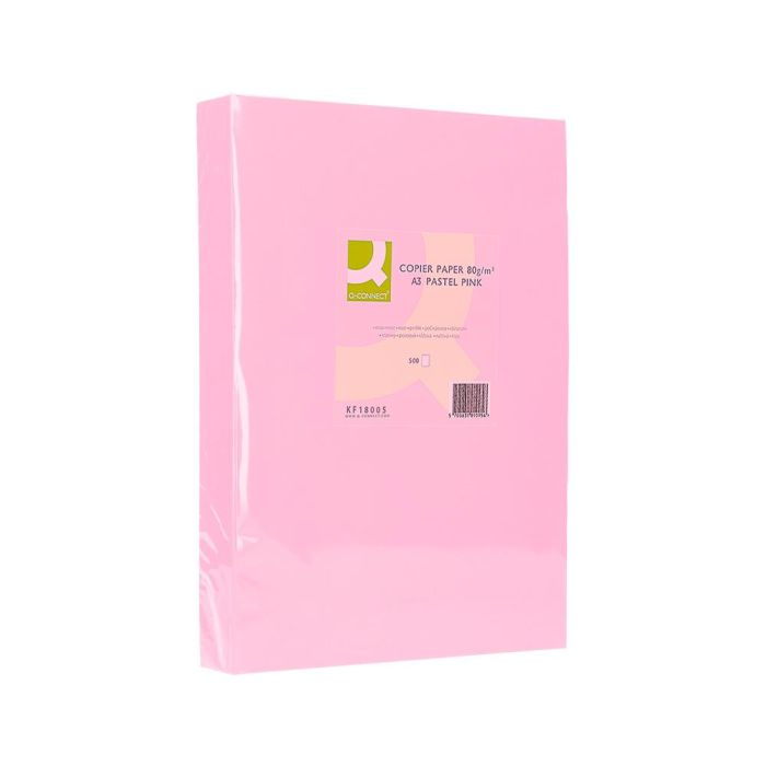 Papel Color Q-Connect Din A3 80 gr Rosa Paquete De 500 Hojas 2