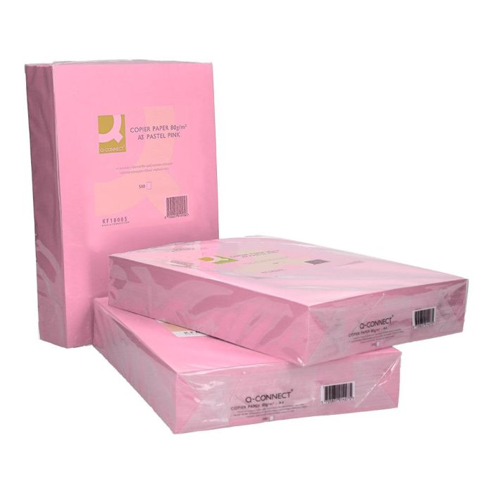 Papel Color Q-Connect Din A3 80 gr Rosa Paquete De 500 Hojas 4