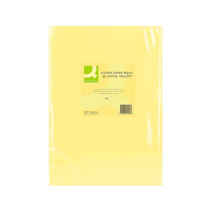 Papel Color Q-Connect Din A3 80 gr Amarillo Paquete De 500 Hojas 1