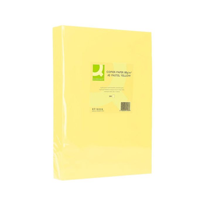 Papel Color Q-Connect Din A3 80 gr Amarillo Paquete De 500 Hojas 2