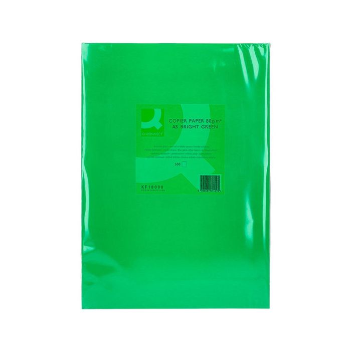 Papel Color Q-Connect Din A3 80 gr Verde Intenso Paquete De 500 Hojas 1