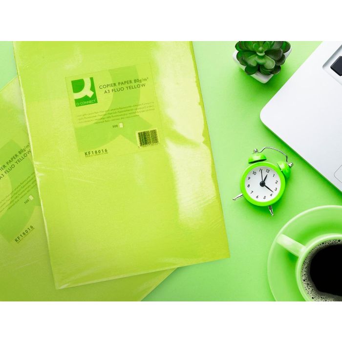 Papel Color Q-Connect Din A3 80 gr Verde Neon Paquete De 500 Hojas 5