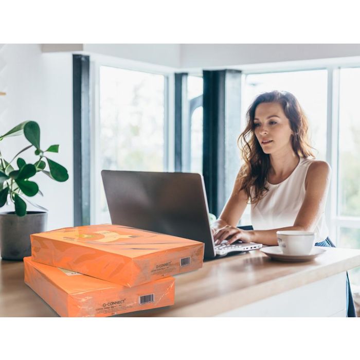 Papel Color Q-Connect Din A3 80 gr Naranja Neon Paquete De 500 Hojas 6