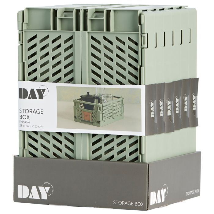 Caja de almacenamiento plegable 33x24.5x15cm verde musgo day 3