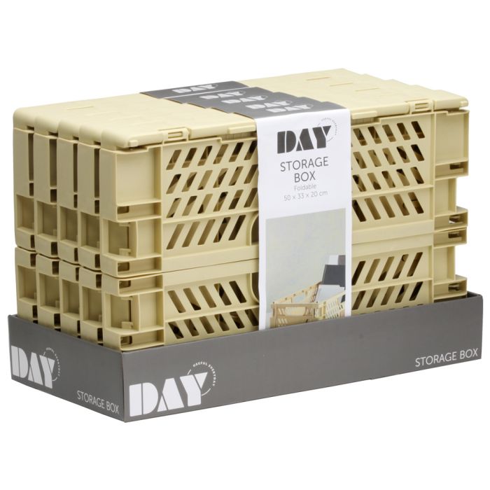 Caja de almacenamiento plegable 50x33x20cm arena amarilla day 3