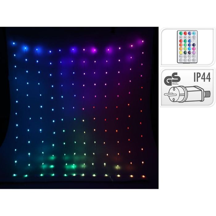 Cortina de leds, rgb, 400led, 220v, con mando a distancia.