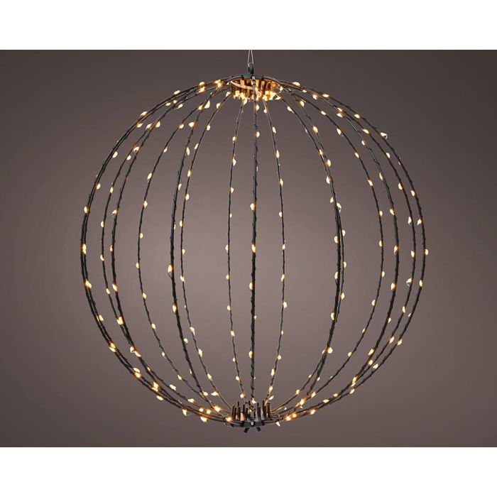 Adorno led colgante bola, de marco metalico negro, ø38cm. lumineo