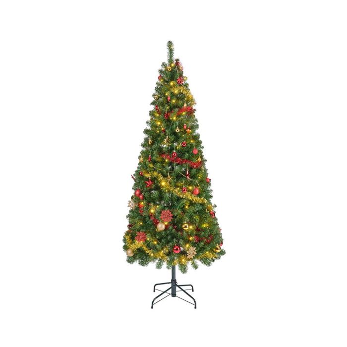 Arbol de navidad tipo pino plegable con microled parpadeantes, ø64x150cm.