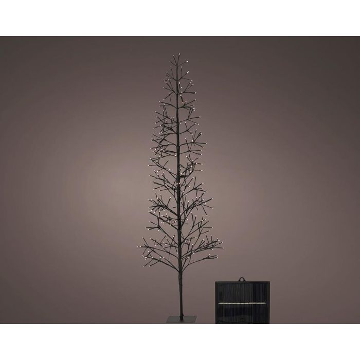 Árbol microled solar, luz parpadeante, 192 led, blanco cálido.