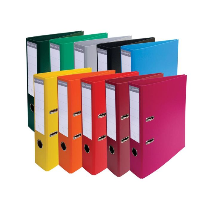 Archivador De Palanca Exacompta Carton Forrado Pvc Din A4 Colores Surtidos Lomo 70 mm Con Compresor 10 unidades 1