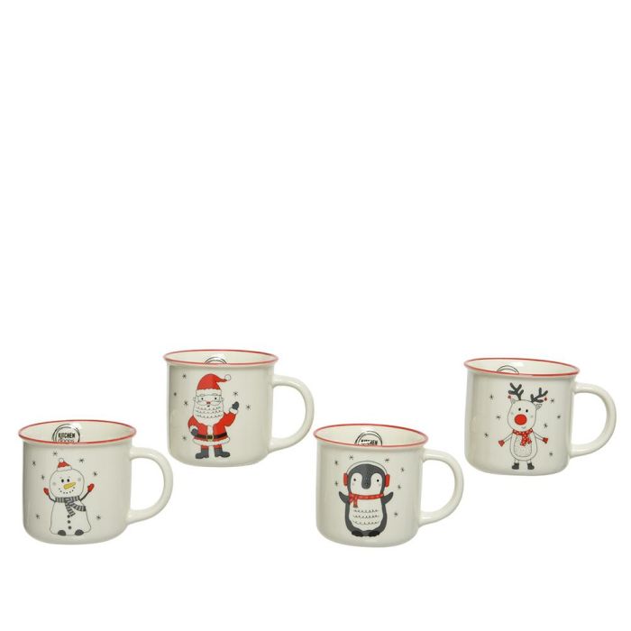 Taza de porcelana con motivos navideños, 4 modelos.