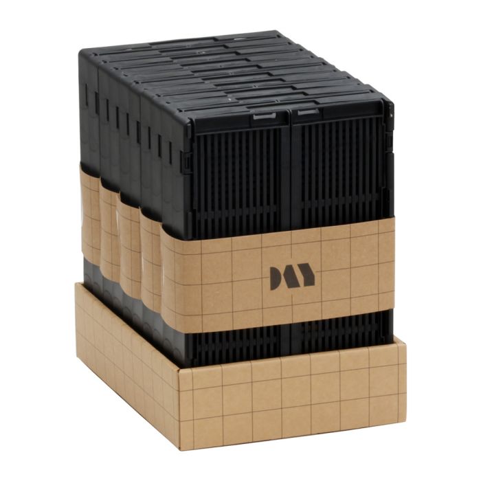 Caja de almacenamiento plegable set de 2 piezas 25x16.5x10cm negro 3