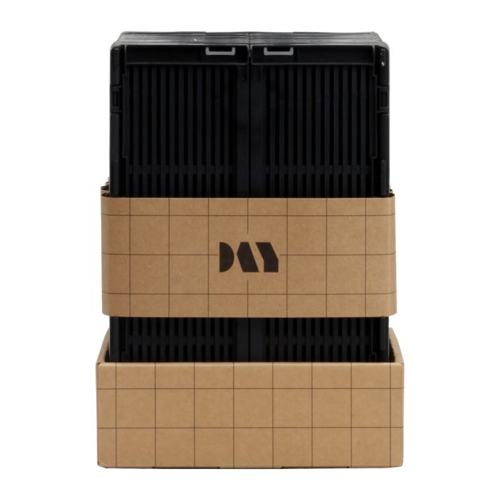 Caja de almacenamiento plegable set de 2 piezas 25x16.5x10cm negro 4