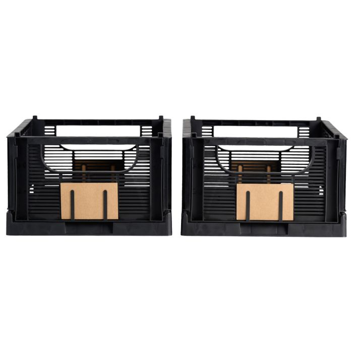 Conjunto de 2 cajas de almacenamiento plegables 33x24.5x15cm negras 5