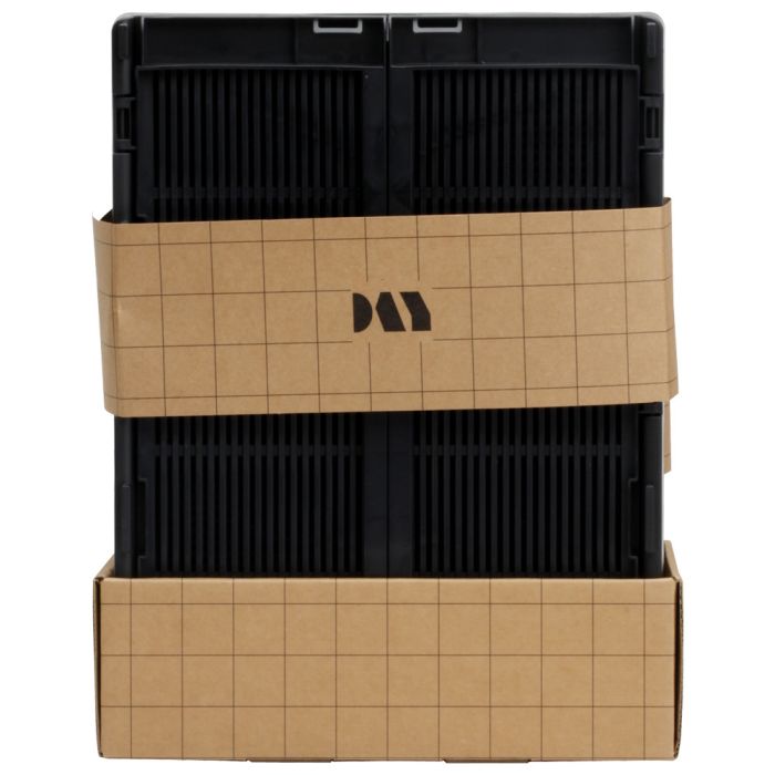 Conjunto de 2 cajas de almacenamiento plegables 33x24.5x15cm negras 6