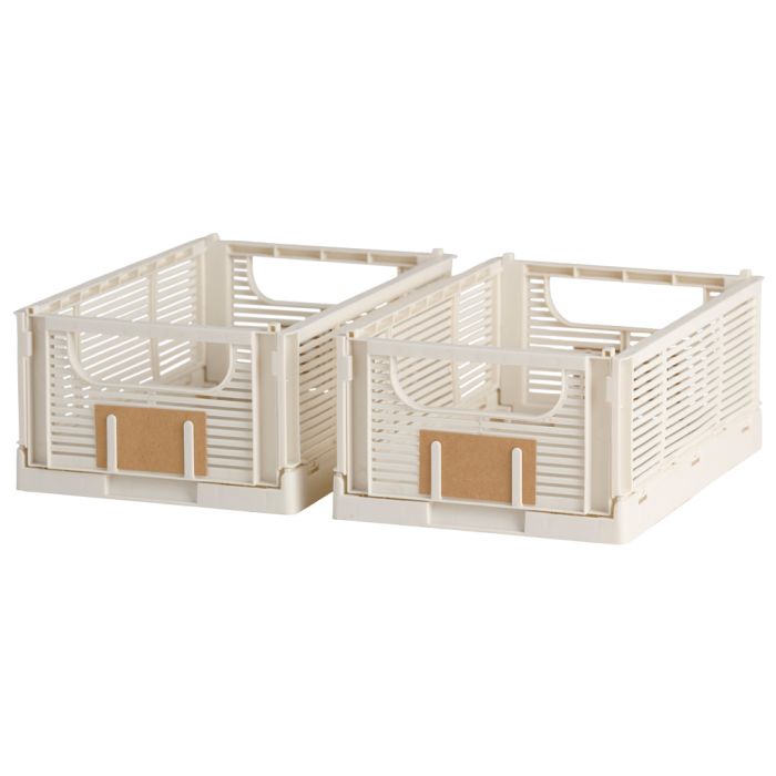 Conjunto de 2 cajas de almacenamiento plegables 25x16.5x10cm natural 2