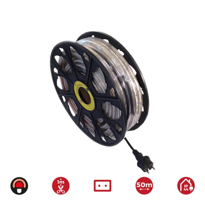 Tira de led 50m. 60 leds/m 4,2w/m rojo edm ip44 220-240v 1