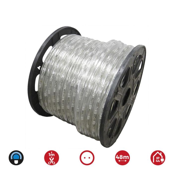 Tubo flexiled 2 vias fijo 48m. 30 leds/m azul 1