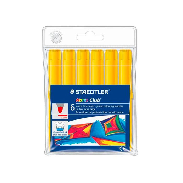 Staedtler Rotulador Grueso Noris Club Amarillo Estuche 6 Ud 1