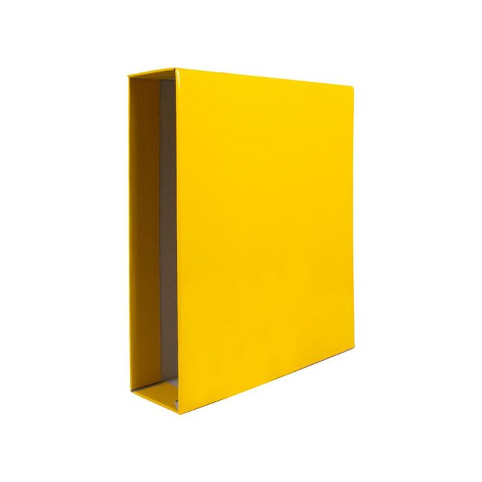 Caja Archivador Liderpapel De Palanca Carton Folio Documenta Lomo 75 mm Color Amarillo 1