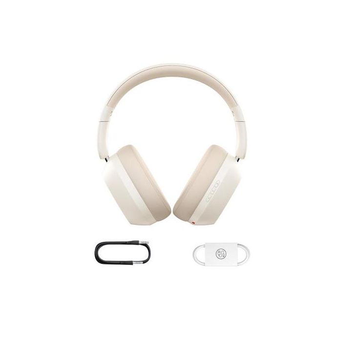 BASEUS BASS 35 MAX Auriculares Inalámbricos y Cable Bluetooth 5.3, 50h, Beige
