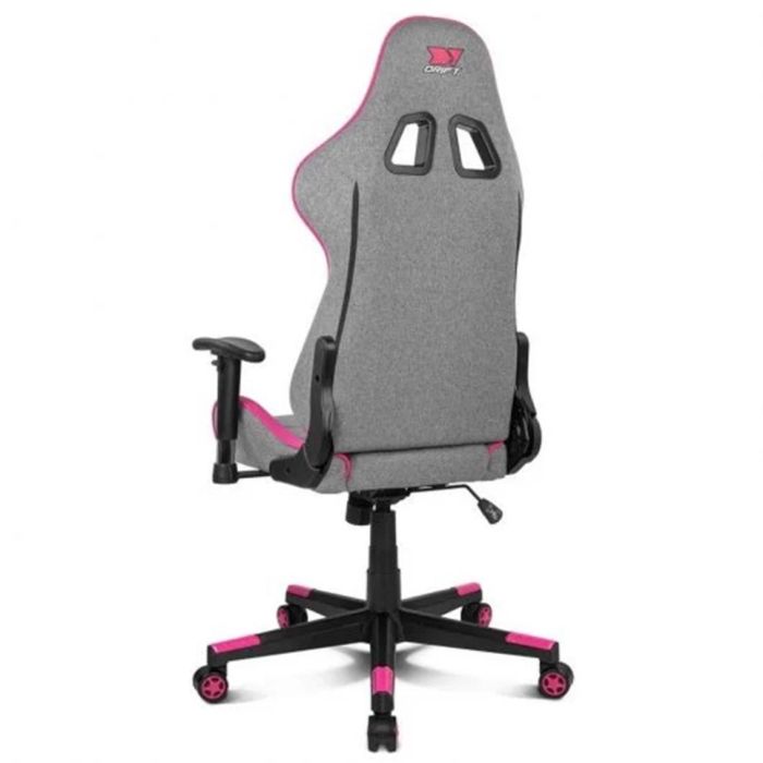 Drift Silla Gaming DR90 PRO, Silla de Escritorio, Reposabrazos 2D, Cojines Lumbar y Cervical, Regulable en Altura, Reclinable, Gris/Rosa 3