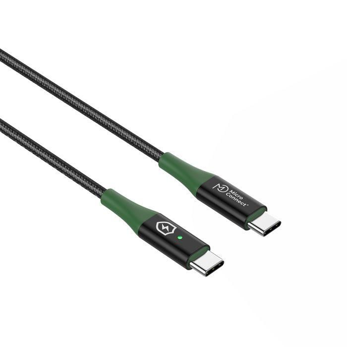 MicroConnect Cable USB-C a USB-C Smart Charge 2m Negro/Verde 2