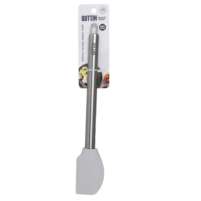 Espátula de Silicona con Mango de Acero Quttin (24 Unidades) 1 Espátula de Silicona con Mango de Acero Quttin (24 Unidades) 1