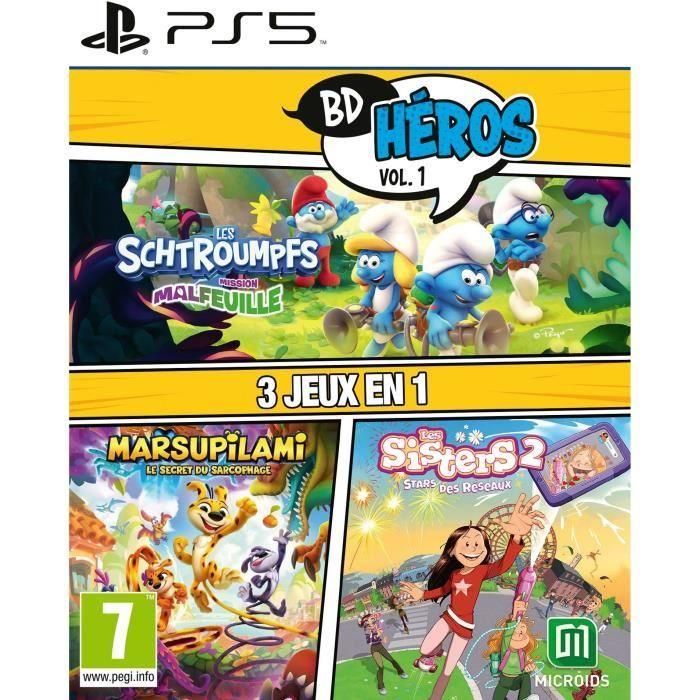 Pack Comics Heros Vol.1: Los Pitufos Misión Hermanas Malfeuille 1 Marsupilami - Juego de PS5