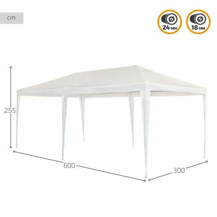 Cenador plastico aktive con tubo de acero 300x600xh255 cm 2 Cenador plastico aktive con tubo de acero 300x600xh255 cm 2