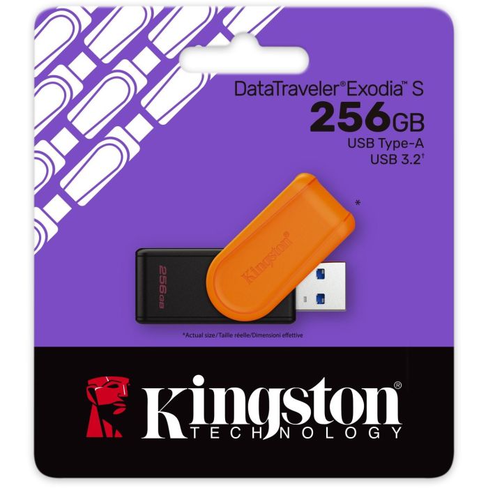 Kingston DTXS/256GB Pendrive DataTraveler Exodia S 256GB USB 3.2 Gen 1 Tipo A con Tapón Giratorio Naranja 2 Kingston DTXS/256GB Pendrive DataTraveler Exodia S 256GB USB 3.2 Gen 1 Tipo A con Tapón Giratorio Naranja 2